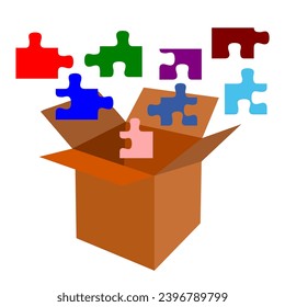 Salto de la caja en ilustración vectorial