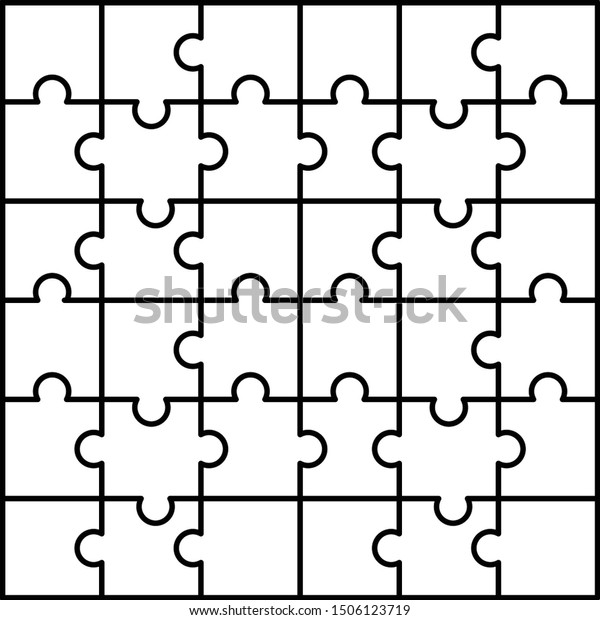 Jigsaw Pattern Outline Illustration Jigsaw Vector Stock Vector (royalty 