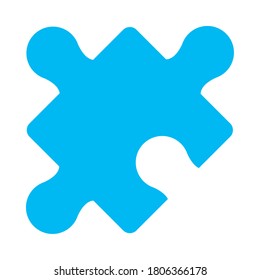 jigsaw piece icon over white background, flat style, vector illustration