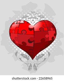 Jigsaw pieces heart Vector