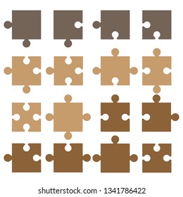 Jigsaw pieces puzzle icon. Vector illustration, flat design.