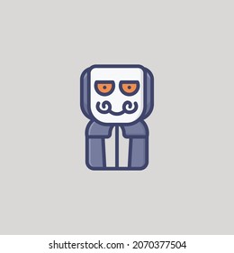 jigsaw puppet Filled Outline Icon, Logo, and illustration Vector