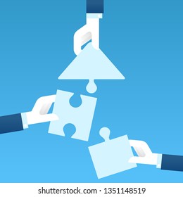 Jigsaw puzzle - Arrow up,vector illustration.