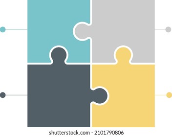 jigsaw puzzle or autism puzzle piece symbol flat vector icon for apps and websites