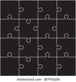 Jigsaw puzzle background. Pieces are easy to separate (every piece is a single shape),Vector illustration 