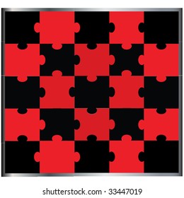 Jigsaw puzzle - black and red