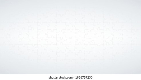 Jigsaw puzzle blank template background light lines. every piece is a single shape.
