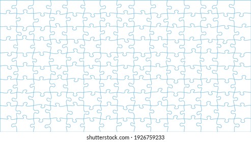 Jigsaw puzzle blank template background light lines. every piece is a single shape.