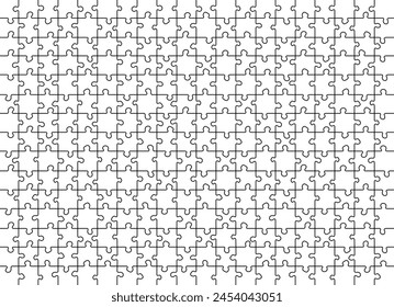 Jigsaw puzzle blank template. Cutting lines grid design for 300 pieces jigsaw puzzle.