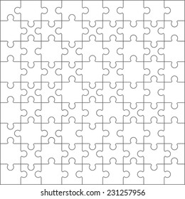 Jigsaw puzzle blank template.vector