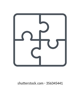 Jigsaw Puzzle, Business Solution Icon geeignet für Infografiken, Websites und Printmedien und Schnittstellen. Line-Vektorsymbol.