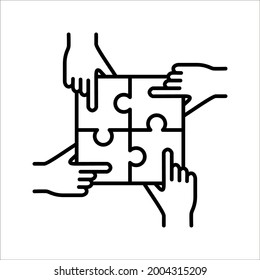 Jigsaw puzzle for business stock, Vector illustration on white background. color editable epa 10.