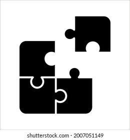 Jigsaw puzzle for business stock, Vector illustration on white background. color editable epa 10.