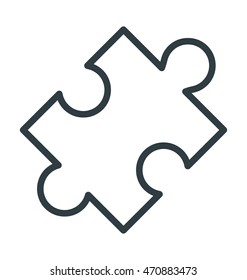 Jigsaw Puzzle Colored Vector Icon