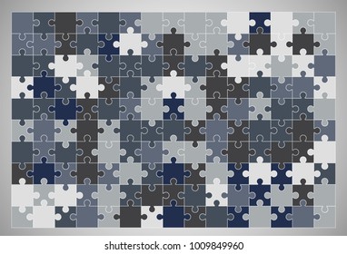 Jigsaw puzzle colorful vector background.