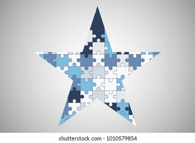 Jigsaw puzzle colorful vector background.
