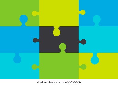 Jigsaw puzzle. Colorful vector illustration.