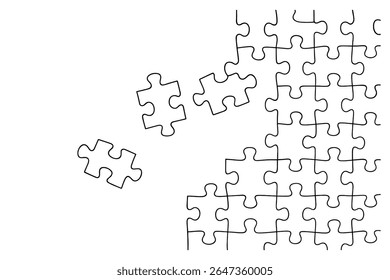 Quebra-cabeça conclusão ilustração com peças faltando esboço design