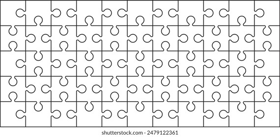 Jigsaw puzzle editable stroke vector illustration