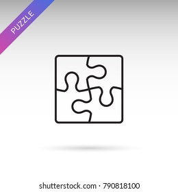 Jigsaw puzzle flat vector icon for apps and websites. Isolated on white background.