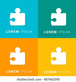 Jigsaw Puzzle Four Color Material Designed Icon / Logo
