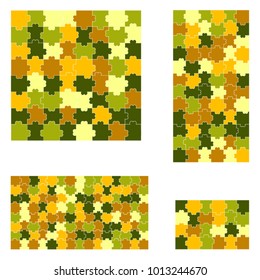 Jigsaw puzzle four vector templates set of different size