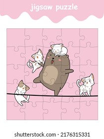Puzzle-Spiel mit Bären und 4 Katzen