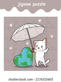 jigsaw puzzle game of cat is saving the world