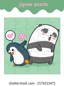 jigsaw puzzle game of penguin and panda