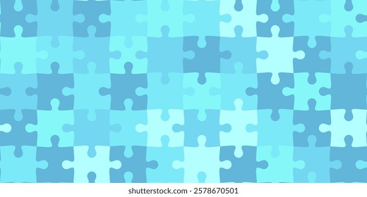 Jigsaw puzzle game seamless background: teamwork, solution and creativity concept