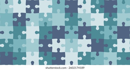 Jigsaw puzzle game seamless background: teamwork, solution and creativity concept