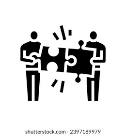 jigsaw puzzle human glyph icon vector. jigsaw puzzle human sign. isolated symbol illustration