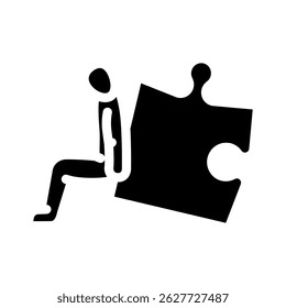 quebra- cabeça ícone de glifo humano vetor. quebra- cabeça sinal humano. símbolo isolado ilustração