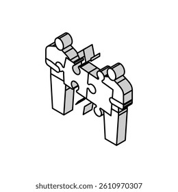 jigsaw puzzle human isometric icon vector. jigsaw puzzle human sign. isolated symbol illustration
