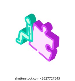 quebra- cabeça ícone isométrico humano vetor. jigsaw puzzle sinal humano. símbolo isolado ilustração
