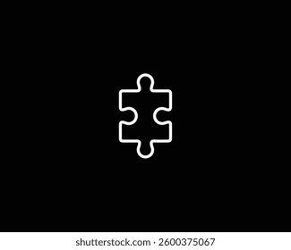Jigsaw puzzle icon. Connect, education, game, graphic, hobby, icon, illustration, infographic, isolated, jigsaw, logo, logotype, outline, piece, puzzle, symbol, thinking, vector.