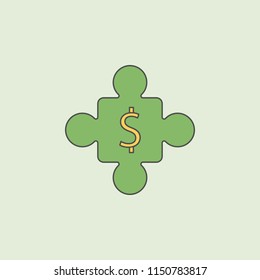 jigsaw puzzle icon. Element of banking icon for mobile concept and web apps. Field outline jigsaw puzzle icon can be used for web and mobile