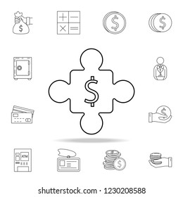 jigsaw puzzle icon. Outline set of banking icons. Premium quality graphic design icon. One of the collection icons for websites, web design, mobile app