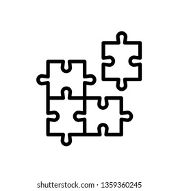 Jigsaw Puzzle Icon Vector Illustration Logo Template