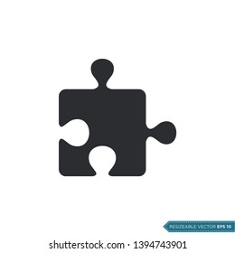 Jigsaw Puzzle Icon Vector Template Flat Design