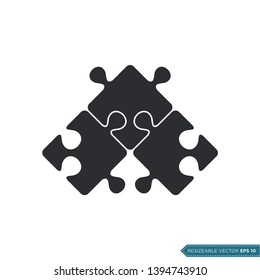 Jigsaw Puzzle Icon Vector Template Flat Design