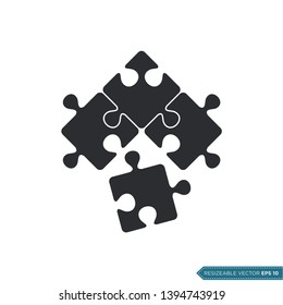 Jigsaw Puzzle Icon Vector Template Flat Design