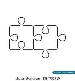 Jigsaw Puzzle Icon Vector Template Flat Design