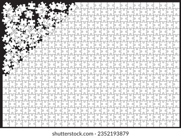 Jigsaw puzzle illustration background material