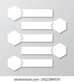 Jigsaw puzzle info graphic with 4 pieces. Puzzle grid. Business presentation for infographics. Rectangle business presentation infographic, steps, parts of process diagram. Vector