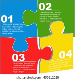 Jigsaw puzzle infographics,vector illustration.