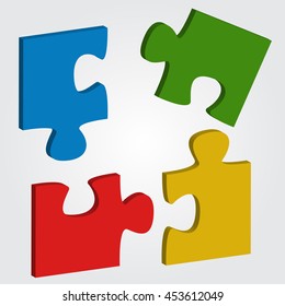 Jigsaw puzzle infographics,vector illustration.