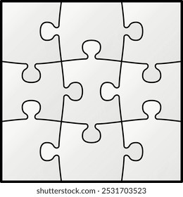 Jigsaw puzzle layout. Game pattern match template