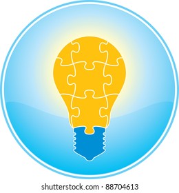 Jigsaw Puzzle Light Bulb Icon