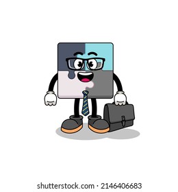jigsaw puzzle mascot as a businessman , character design